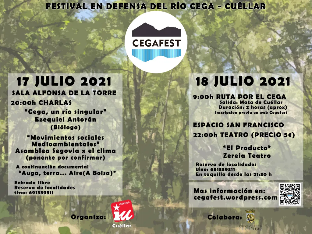 Cartel del Cegafest 2021 con el programa de los días 17 y 18 de julio en Cuéllar