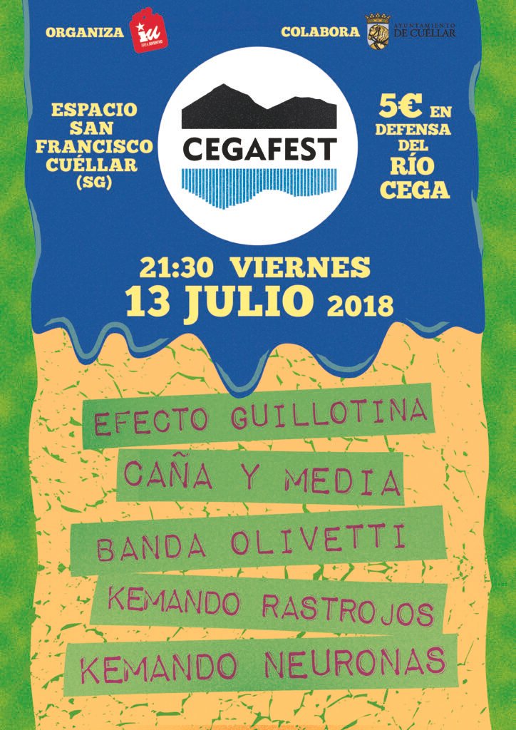 Cartel del Cegafest 2018 elaborado con restos de basura recogidos en la ribera del río Cega